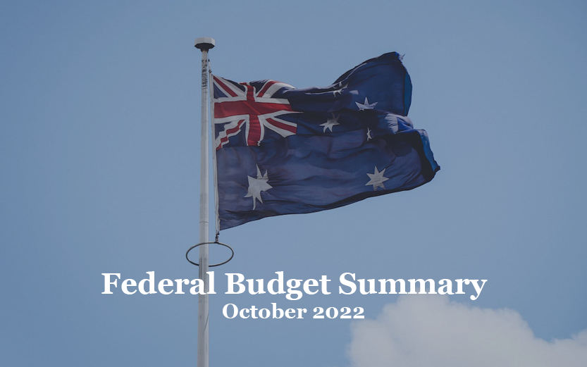 Federal Budget Oct 2022 Summary