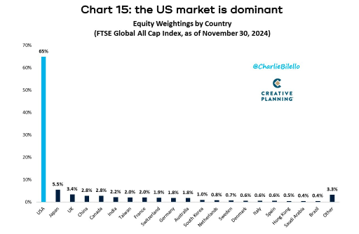 Chart showing how the US market is dominant.